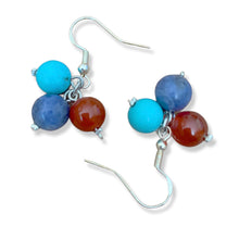 Load image into Gallery viewer, SB Trefoil Drop Earring - Silver & Stone