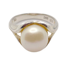 Load image into Gallery viewer, sold - Cultured Button Pearl Vermeil Ring