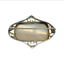 Load image into Gallery viewer, Sold - Arts & Crafts Mother of Pearl & Silver Brooch