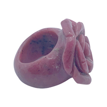 Load image into Gallery viewer, sold - Carved Rhodonite Rose Ring