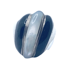 Load image into Gallery viewer, Onyx, Mother of Pearl & Sterling Silver Ring
