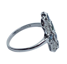 Load image into Gallery viewer, Art Deco Sapphire & Diamond White Gold Ring
