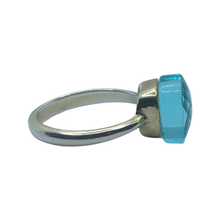 Load image into Gallery viewer, sold - Blue-Green Topaz and Gold washed Sterling Silver Ring