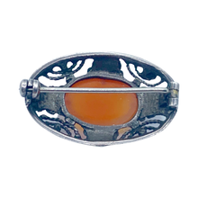 Load image into Gallery viewer, Agate Cabochon Silver Brooch