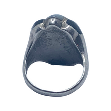 Load image into Gallery viewer, Onyx, Mother of Pearl & Sterling Silver Ring