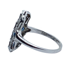 Load image into Gallery viewer, Art Deco Sapphire & Diamond White Gold Ring