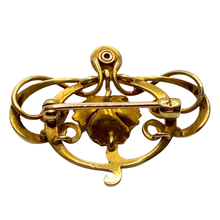 Load image into Gallery viewer, Art Nouveau Diamond & Enamel Gold Brooch