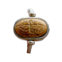 Load image into Gallery viewer, sold - Ancient Egyptian Granite Intaglio of Goddess Maat Set in Silver Ring
