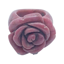 Load image into Gallery viewer, sold - Carved Rhodonite Rose Ring