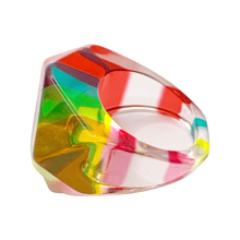 Load image into Gallery viewer, Sold - Lucite Ring - Striped Multicolor