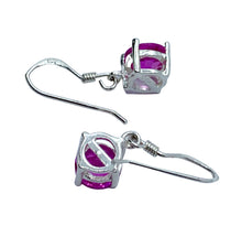 Load image into Gallery viewer, Pink Sapphire & Sterling Silver Drop Earrings
