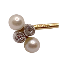 Load image into Gallery viewer, sold - Antique Pearl & Diamond 14k Gold Stickpin