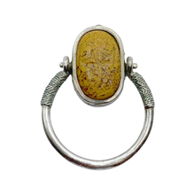 Load image into Gallery viewer, sold - Ancient Egyptian Granite Intaglio of Goddess Maat Set in Silver Ring