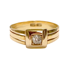 Load image into Gallery viewer, Old Mine Cut Diamond & Yellow 18k Gold Ring