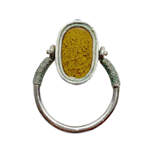Load image into Gallery viewer, sold - Ancient Egyptian Granite Intaglio of Goddess Maat Set in Silver Ring