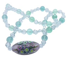 Load image into Gallery viewer, Sold - Artisanal Lampwork Glass, Rock Crystal, Fluorite Necklace