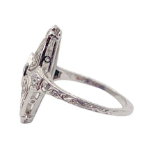 Load image into Gallery viewer, Sold - Diamond &amp; Platinum Greek Key Filigree Ring
