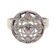 Load image into Gallery viewer, sold - Filigree White Gold Snowflake Diamond Ring
