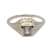 Load image into Gallery viewer, sold - Engraved White Gold &amp; Diamond Ring

