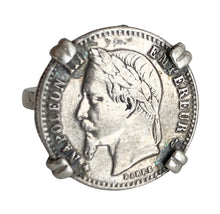 Load image into Gallery viewer, 1864 ‘50 Centimes’ Silver Napoleon Coin Ring
