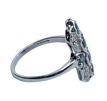 Load image into Gallery viewer, Art Deco Sapphire &amp; Diamond White Gold Ring
