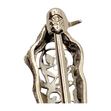 Load image into Gallery viewer, Antique Diamond &amp; 14k White Gold Bar Brooch
