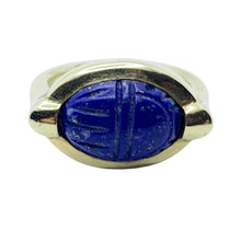 Load image into Gallery viewer, Sold - Lapis Iahhetep Scarab Ring &amp; Moulded Glass Earrings
