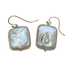 Load image into Gallery viewer, Geometric Coin Pearl &amp; Gold Earrings
