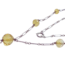 Load image into Gallery viewer, sold - Art Deco Citrine &amp; Sterling Silver Necklace
