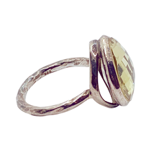 Load image into Gallery viewer, sold - Faceted Citrine &amp; Hammered Sterling Silver Ring
