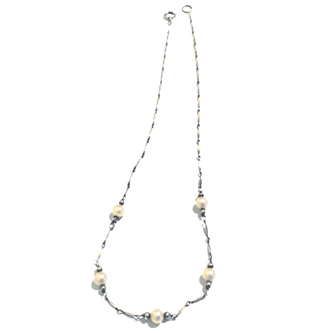 sold - Pearl Station Necklace