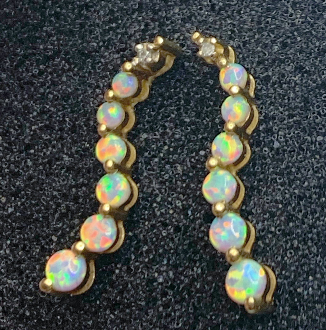 Fiery Opal & Gold Earrings