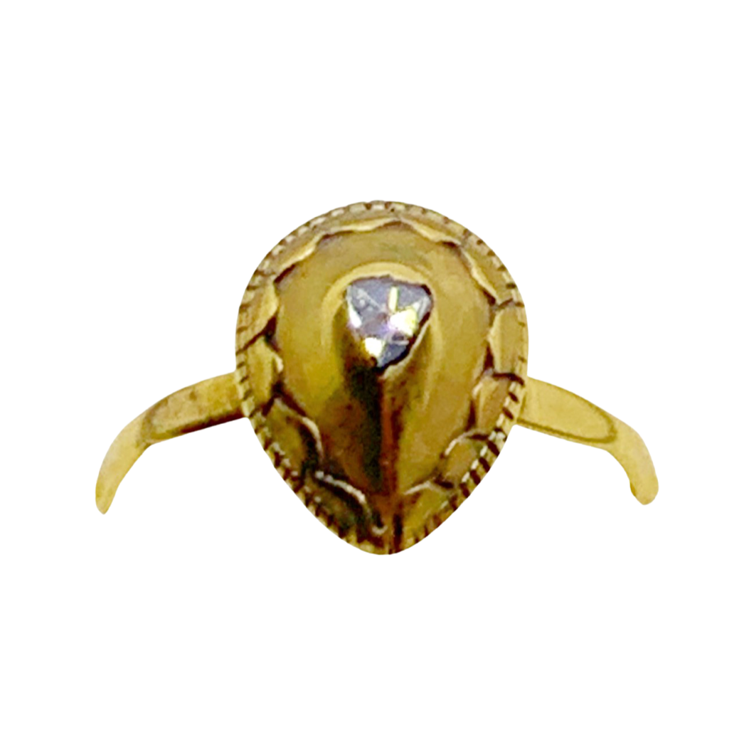 sold - c.1700 Spanish Gold & Rose Cut Diamond Ring